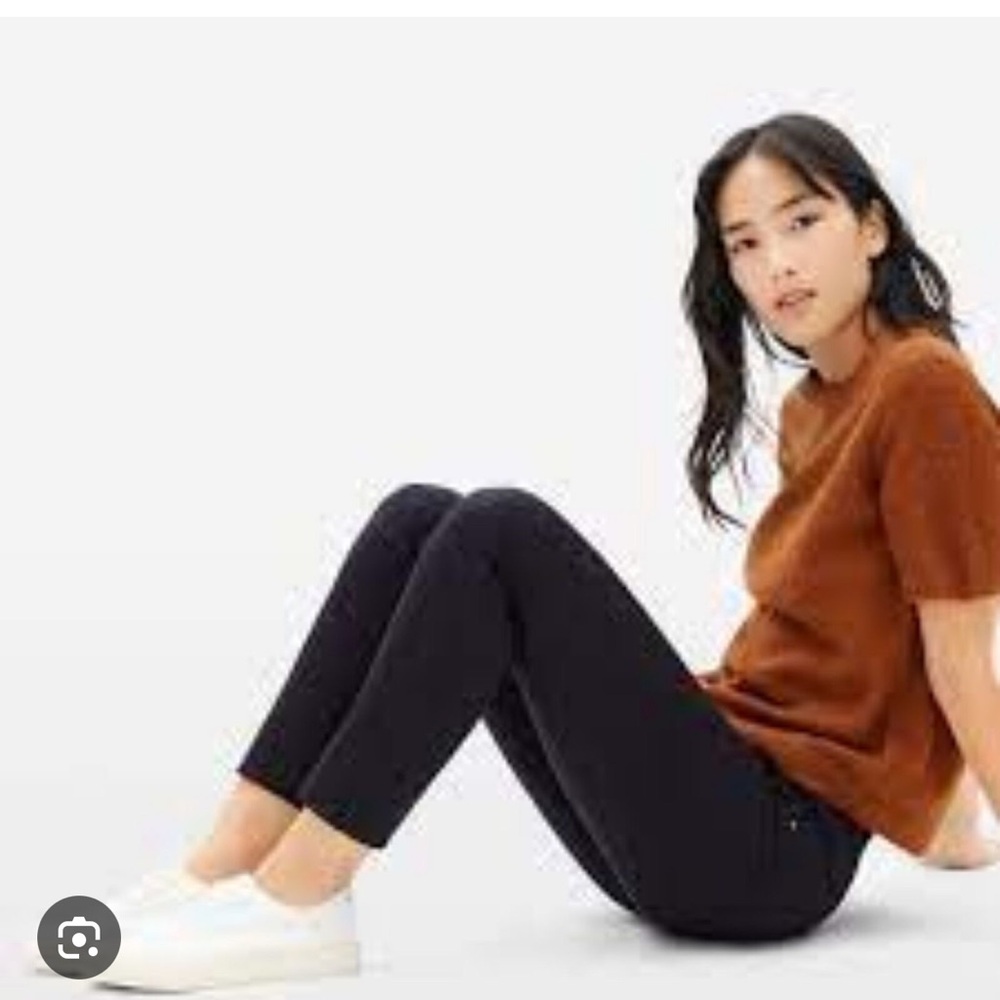 Everlane Black The Side Zip Stretch Cropped Pant